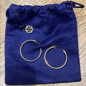 Tory Burch Gold-Tone Hoop Earrings